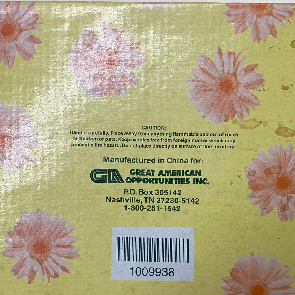 Vintage? Floating Yellow Daisies Citronella Candles (4) New In Box